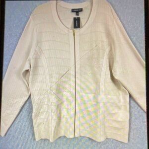 Lane Bryant Tan , Gold Zipper Up Jacket/ Cardigan, 22/24